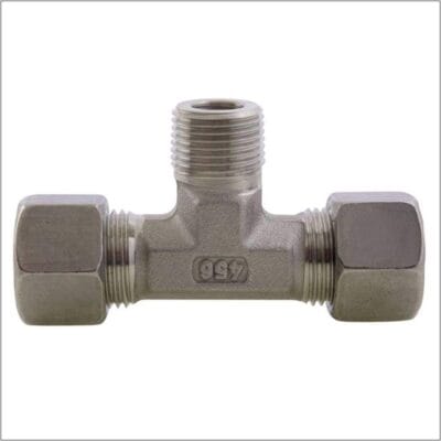 Male-Branch-Tee-NPT-Single-Ferrule-Compression-316-Stainless-Steel