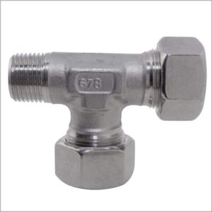 Male-Run-Tee-BSPT-Single-Ferrule-Compression-316-Stainless-Steel