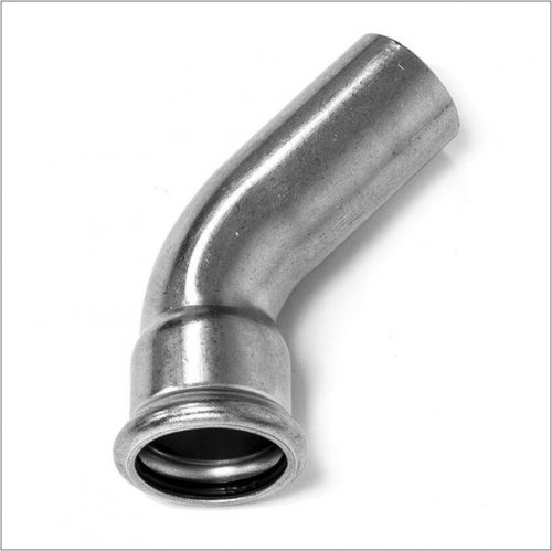 Stainless-Steel-Press-Fitting-45-Elbow-Extension-Coupling