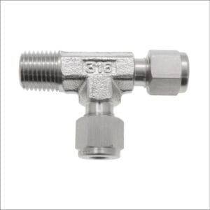 MALE-RUN-TEE BSPT-TWIN-FERRULE-STAINLESS-STEEL