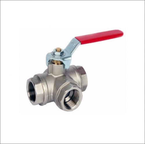 3 Way 'L' Port Brass Ball Valve BSP Parallel Female Ends (ISO 228/1)