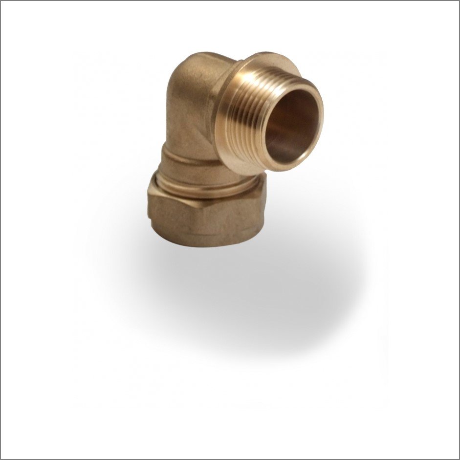 Male Iron Elbow Brass Compression Fitting - Pipe Dream Fittings