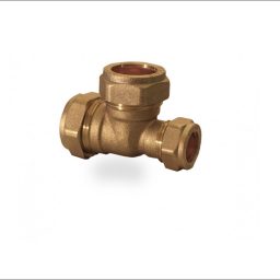 Branch-and-One-End-Reducing Tee-Brass-Compression-Fitting