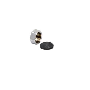 Chrome-Blanking-Cap-And-Washer-Brass-Threaded-Fitting