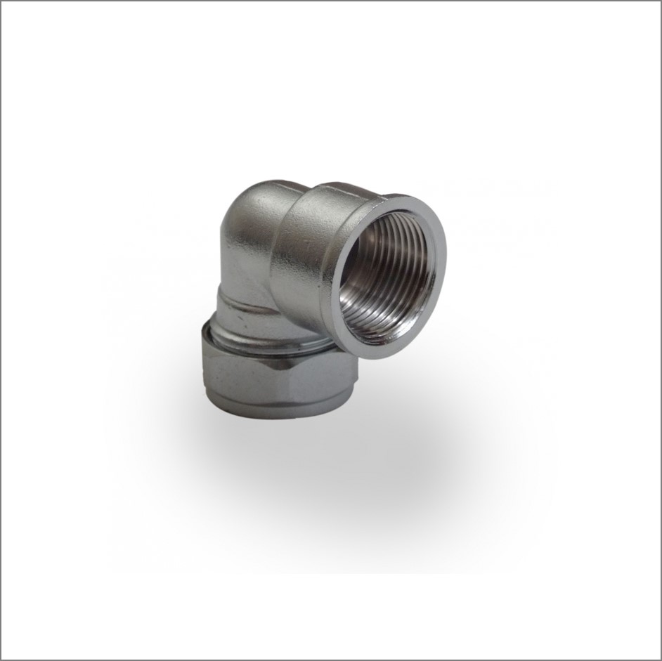 Female Iron Elbow Chrome Compression Fitting - Pipe Dream Fittings
