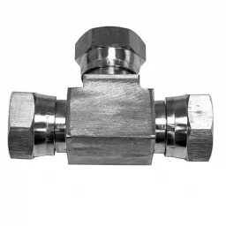 Hydraulic-BSPP-Cone-Seat-Swivel-Female-X-Female-Equal-Tee-316-Stainless-Steel