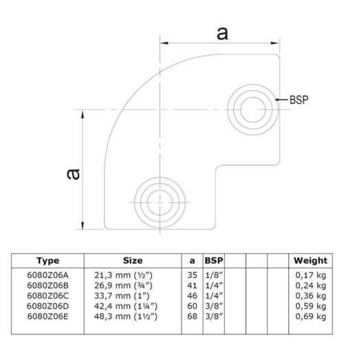 elbow-90-key-clamp-black-fitting-data-sheet