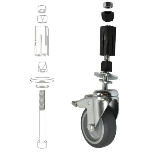 swivel-wheel-black-50mm-with-expander-key-clamp