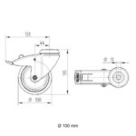 swivel-wheel-silver-100mm-Dimensions