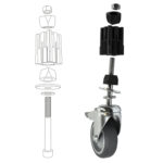 swivel-wheel-silver-With-expander-key-clamp-drawing