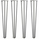 Hairpin Table Legs In Raw Steel x4 | Industrial Style