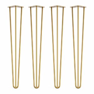 Hairpin Table Legs x4 | Industrial Style - Brass