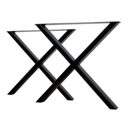Chunky X Industrial Steel Table Legs - Pair
