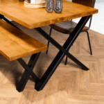 Chunky X Industrial Steel Table Legs - Pair