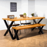 Chunky X Industrial Steel Table Legs - Pair