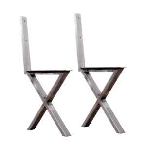 Classic X Industrial Steel Bench Legs – Pair