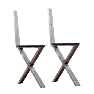 Classic X Industrial Steel Bench Legs – Pair
