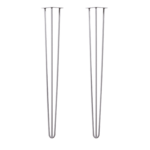 Hairpin Table Legs In Silver (Pair) | Industrial Style