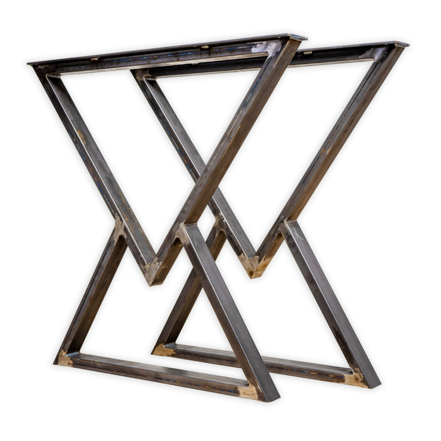 Hourglass Industrial Steel Table Legs Pair Pipe Dream Fittings