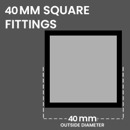 40MM X 40MM Square Black Key Clamp Fittings