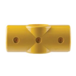 90-degree-Mid-Rail-Cross-Yellow-GRP-To-suit-50mm-OD-Tube