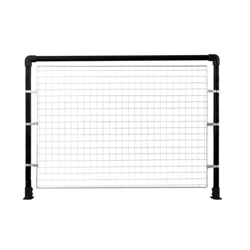 Key-Clamp-Safety-Barrier-Kit-with-Open-Mesh-Infill-Black