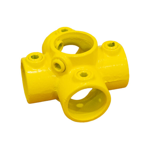 4 Way Cross with Central Tube Yellow