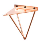 Copper Hairpin Shelf Brackets | Industrial Style | Pair